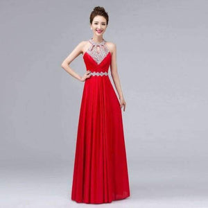Planet Gates red / 2 Vestido de Festa de Casamento 2018 Long Crystal Bridesmaid Dresses for Wedding Party Satin Dress Formal Prom Party Gowns