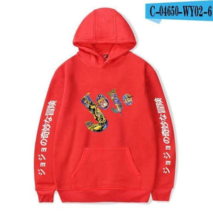 Planet Gates red 2 / XS JoJo's Bizarre Adventure Hoodies Sweatshirts Men Women Harajuku Hoodies Anime Fashion Hoodie Japanese Streetwear Cartoon Hoodies
