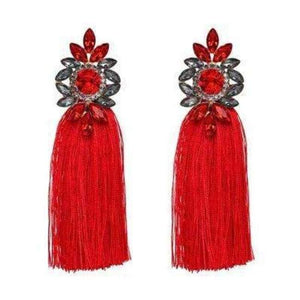 Planet Gates Red 2018 Hot sale 9 Colors Long Tassel Earrings For Women Crystal Drop Earrings For Wedding Fashion Statement Jewelry Wholesale 30