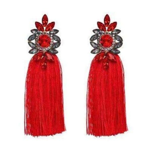 Planet Gates Red 2018 Hot sale 9 Colors Long Tassel Earrings For Women Crystal Drop Earrings For Wedding Fashion Statement Jewelry Wholesale 30