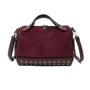 Fashion Women Top-handle Bags with Rivets Small Vintage Motorcycle Tote Bags Sac 2019 High Quality Leather Female Shoulder Bag