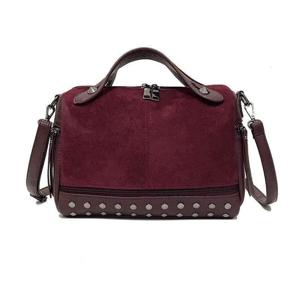 Fashion Women Top-handle Bags with Rivets Small Vintage Motorcycle Tote Bags Sac 2019 High Quality Leather Female Shoulder Bag