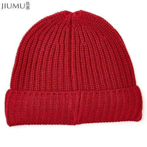 Planet Gates Red / 23-30CM JIUMU Wool Women Beanie 2018 New Thick & Warm Winter Hat Brand Casual Women's Knitted Chunky Soft Skullies gorros mujer invierno