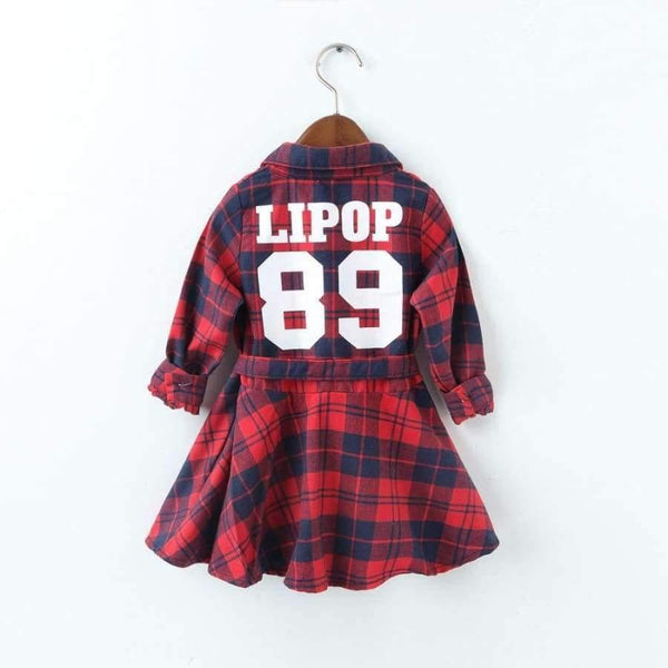 Planet Gates Red / 24M Girls Long Sleeve Plaid Dresses Children Cotton Dresses Toddler Clothing Baby Girl Clothing Kids Preppy Dresses Branca De Neve