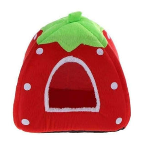 Planet Gates red / 26x26cm Foldable Cat Dog Kennel Warm Cushion Strawberry Shape Sponge Pet House Dog Nest D0014