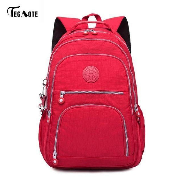 Planet Gates Red / 27CMX13CMX37CM 1368 School Bag Waterproof Nylon Brand Laptop Backpacks For Teenager Women Backpack Leisure Shoulder Bags Computer Packsack