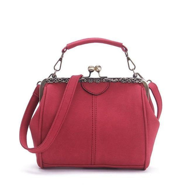 Planet Gates Red / 28X11X20CM Vintage Shoulder Bags Women Matte Pu Leather Clip Women Messenger Bag Small Brand Designer Female Handbag Ladies Sac