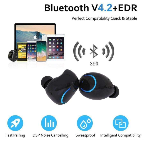 Wireless Earbuds Stereo Bluetooth Earphones Wireless Bluetooth Headphone Earphone With Built-In Hd Mic And Charging Case