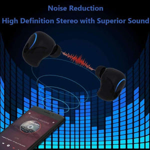 Planet Gates Red 2pc Wireless Earbuds Stereo Bluetooth Earphones Wireless Bluetooth Headphone Earphone with Built-in HD Mic and Charging Case