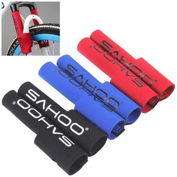 Planet Gates Red 2Pcs/Pair Bicycle Frame Chain Protector Cycling Mountain Bike Stay Front Fork Protection Guard Protective Pad Wrap Cover