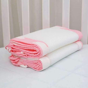 Planet Gates Red 2Pcs/Set Breathable Summer Baby Bedding Bumper Collision Half Around baby bumper crib set Cotton Printing Mesh Safety Rails