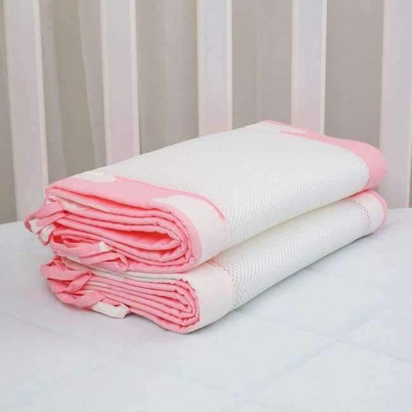 Planet Gates Red 2Pcs/Set Breathable Summer Baby Bedding Bumper Collision Half Around baby bumper crib set Cotton Printing Mesh Safety Rails