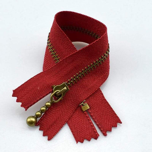Planet Gates red / 3# / 15cm 10pc Meetee Metal Zippers 15/20/30/40cm 3# Close-end Zip Bronze For DIY Sewing Bags Jeans Shoes Clothing Tailor Craft Acessories