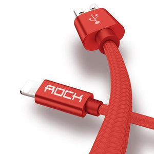 Planet Gates Red / 300cm ROCK Cable For IPhone IOS 11 10 9 For Fast Charger Lighting to USB Cables Charging Cord 0.2M 1.0M 1.8M 3M 2.1A  For Mobile Phone