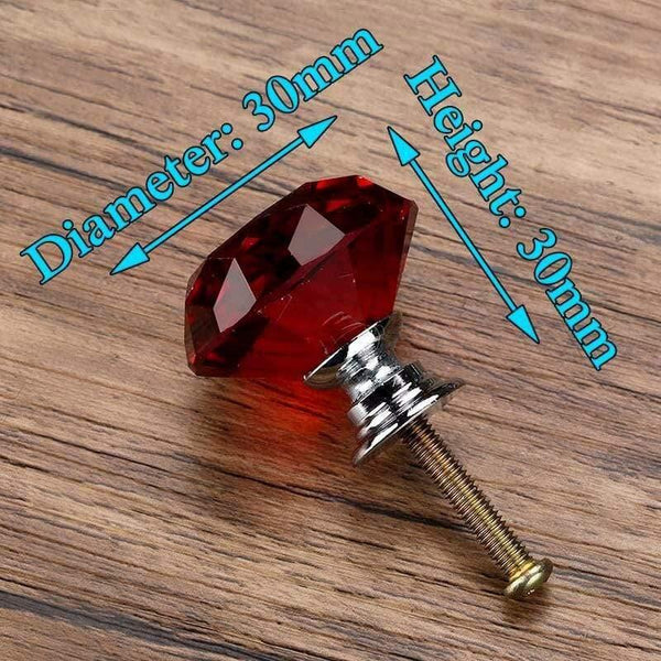 30mm Diamond Shape Design Crystal Glass Knobs Cupboard Pulls Drawer Knobs Kitchen Cabinet Handles Furniture Handle Hardware