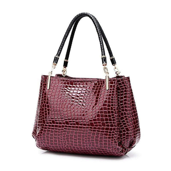 Luxury Crocodile Handbag Women Retro Three-pocket Large Shoulder Bag Female High Quality