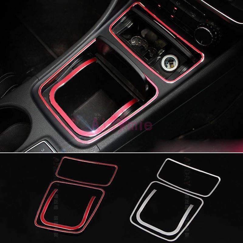 Planet Gates Red 3pcs   B Accessories For Mercedes Benz GLA 260 CLA A200 W176 C117 W117 X156 Storage Box Cover Ashtray Trim Chrome Car Styling