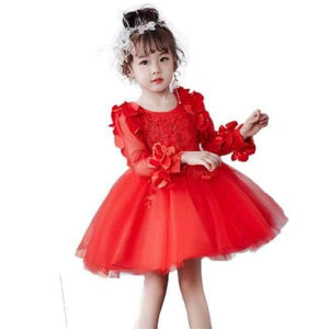Planet Gates red / 3T Girl Dress Party Birthday wedding princess Toddler baby Girls Christmas Clothes Children Kids Girl Dresses