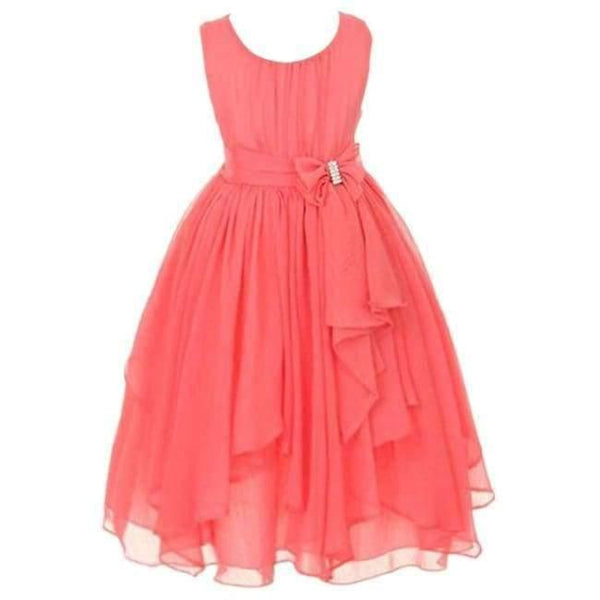 Planet Gates Red / 3T Summer Girls Princess Dress Sleeveless Bowknot Mesh Girls Party Dress 3-14 Years Kids Teenage Girls Clothing