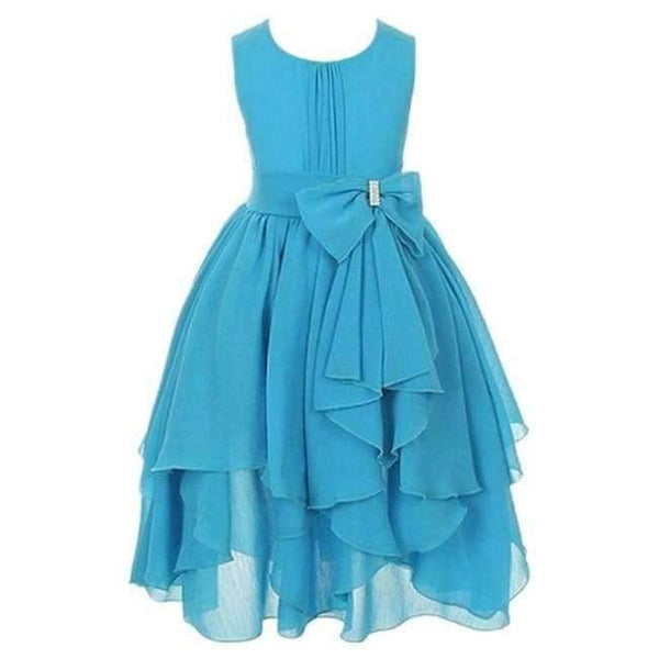 Planet Gates Red / 3T Summer Girls Princess Dress Sleeveless Bowknot Mesh Girls Party Dress 3-14 Years Kids Teenage Girls Clothing