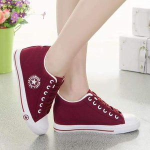 Planet Gates red / 4.5 Women's Vulcanize Shoes Female Spring Autumn Casual Students White Canvas Shoes  Style Solid Colors zapatillas mujer AC410