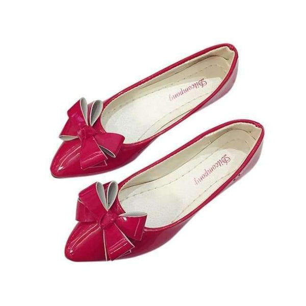 Planet Gates Red / 4 / China ladies shoes platform Fashion Bow Pointed Toe Women Flats Woman Flat Shoes Ballet Flats Ladies  #NFA