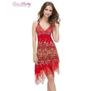 Planet Gates Red / 4 Cocktail Dresses Ever Pretty EP00045 Summer Styles New Arrival Hot Sexy Knee Length Lace Special Occasion Cocktail Dress