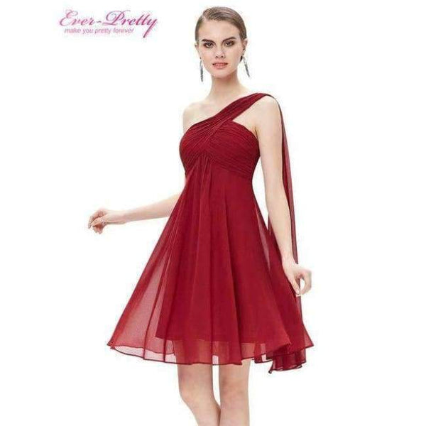 Planet Gates Red / 4 Cocktail Dresses Ever Pretty HE03537 One Shoulder Ruffles Padded Chiffon Short Vestido 2018 Cocktail Dresses