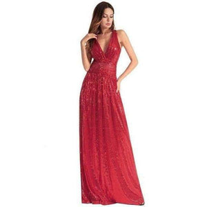 Planet Gates Red / 4 European American fashion women back strap sexy black long Bridesmaid dresses cross-back sequined wedding party dress