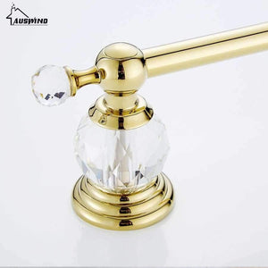 Planet Gates Red / 40cm Crystal Chrome Towel Rack Antique Towel Bar Bathroom Accessories Products Solid Brass Towel Holder Wall Mount toalleros de barra