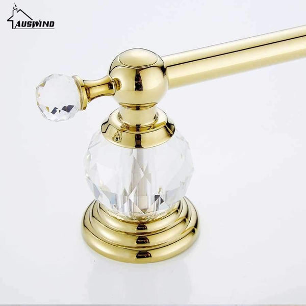 Planet Gates Red / 40cm Crystal Chrome Towel Rack Antique Towel Bar Bathroom Accessories Products Solid Brass Towel Holder Wall Mount toalleros de barra