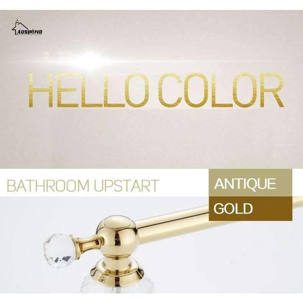 Planet Gates Red / 40cm Crystal Chrome Towel Rack Antique Towel Bar Bathroom Accessories Products Solid Brass Towel Holder Wall Mount toalleros de barra