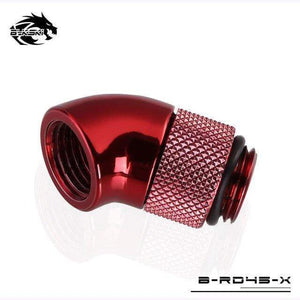 Planet Gates Red 45 Diamond B-RD90-X/B-RD45-X 45/90 Degree Female-Male Rotate Fitting Rotatable Elbow For PC Water Cooling G1/4