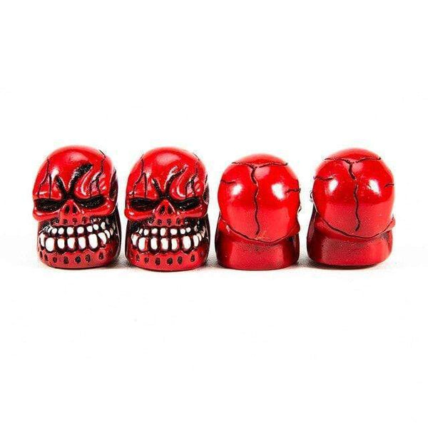 Planet Gates Red 4Pcs/Set Universal Skull Car Auto Wheel Tire Valve Stem Caps Dust Covers Modified Tire Valve Cap for Car, Motorcycle and Bicycle