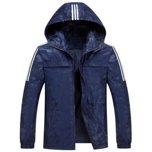 Planet Gates Red / 4XL Mens Loose Hooded Jackets Windbreaker Waterproof Jackets Men coat Spring Casual Coat for Male