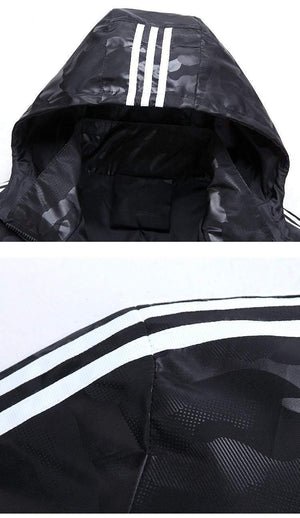 Planet Gates Red / 4XL Mens Loose Hooded Jackets Windbreaker Waterproof Jackets Men coat Spring Casual Coat for Male