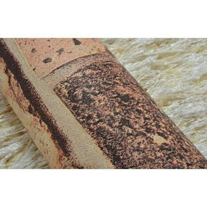 Planet Gates Red / 5.3㎡ Brick Stone Wall Paper Chinese Rustic Vintage 3D PVC Exfoliator Embossed Washable WallPaper Livingroom Backdrop WallCovering 10M