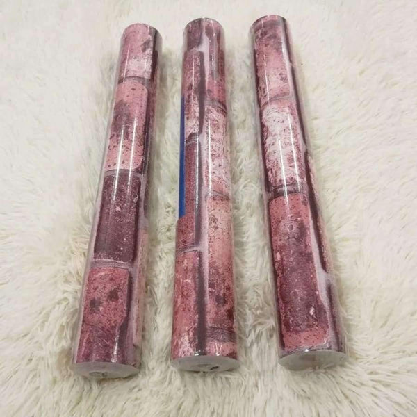 Planet Gates Red / 5.3㎡ Brick Stone Wall Paper Chinese Rustic Vintage 3D PVC Exfoliator Embossed Washable WallPaper Livingroom Backdrop WallCovering 10M