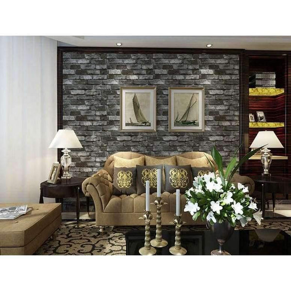 Planet Gates Red / 5.3㎡ Brick Stone Wall Paper Chinese Rustic Vintage 3D PVC Exfoliator Embossed Washable WallPaper Livingroom Backdrop WallCovering 10M