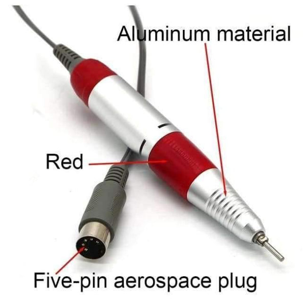 Planet Gates Red-5-A Nail Drill Handle Handpiece For Electric Nail Art Manicure + Pedicure Drill Machine Accessory Tool DC 3V-DC 18V 1A