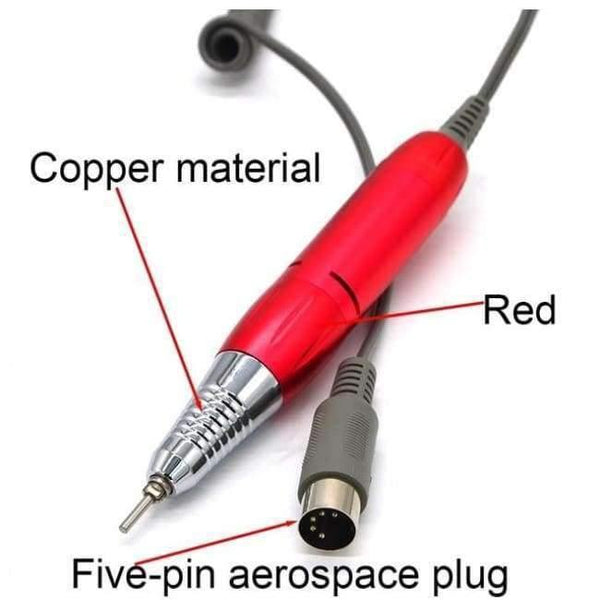 Planet Gates Red-5-C 1 Nail Drill Handle Handpiece For Electric Nail Art Manicure + Pedicure Drill Machine Accessory Tool DC 3V-DC 18V 1A