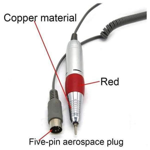 Planet Gates Red-5-C Nail Drill Handle Handpiece For Electric Nail Art Manicure + Pedicure Drill Machine Accessory Tool DC 3V-DC 18V 1A
