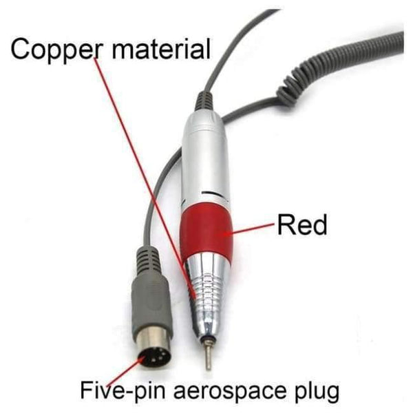 Planet Gates Red-5-C Nail Drill Handle Handpiece For Electric Nail Art Manicure + Pedicure Drill Machine Accessory Tool DC 3V-DC 18V 1A