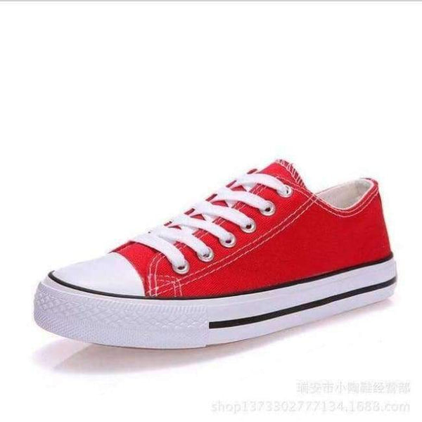 Planet Gates Red / 5 Canvas Shoes Fashion Solid Color Women Vulcanized Shoes Lace-up Casual White Couple Shoes Woman Sneakers Zapatos Tenis Feminino