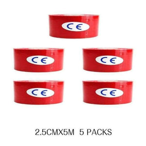 Planet Gates Red 5 Pcs/lot Sport Safety Kinesiology Tape Roll Kinesio Muscle Adhesive Bandage Protective Gear Knee Elbow Brace Suppor 2.5cm*5m