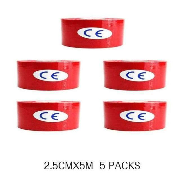 Planet Gates Red 5 Pcs/lot Sport Safety Kinesiology Tape Roll Kinesio Muscle Adhesive Bandage Protective Gear Knee Elbow Brace Suppor 2.5cm*5m