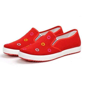 Planet Gates Red / 5 Women's Vulcanize Shoes Geometric Round Toe Casual Shoes Embroider Women Flats For Spring Autumn Summer Big Size 36-41 8H0095