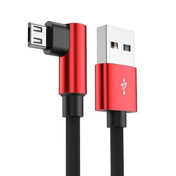 Planet Gates Red / 50cm USLION Micro USB Cable 2A Fast Charger 90 Degree Microusb Data Cable for Samsung Xiaomi LG Tablet Mobile Phone USB Charging Cord
