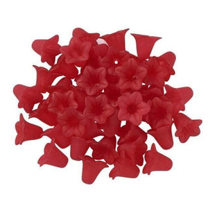 Planet Gates Red 50pcs Frosted Transparent Acrylic Flower Beads for Earrings Necklaces Bracelets jewelry Making DIY White Red 16x12mm hole: 1.5mm