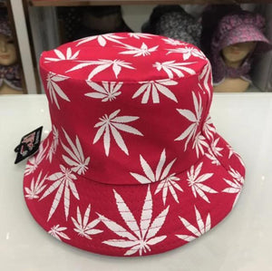 Planet Gates red / 56-58cm Leaf Panama Bucket Hat Women Men Hip Hop Cap Couple Summer Cotton Fishing Hat Sun Flat Top Fisherman Hats Caps Boonie Gift